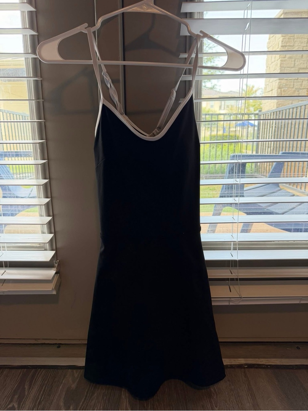 JoyLab Black Athletic Mini Dress With White Trim And Built In Padding
